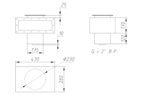 Скиммер Акватехника V-35л 2" ВР с широкой рамкой AISI 316 (универсал) (AT05.11M) фото 3